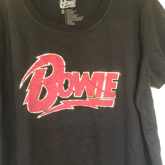 Bowie Black Crew Neck Plus Size Band Tee Shirt - Picture 4 of 4